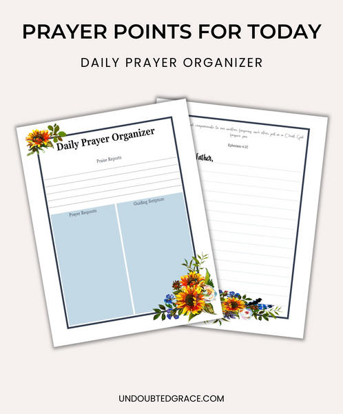 Prayer Points for Today Journal - Printable