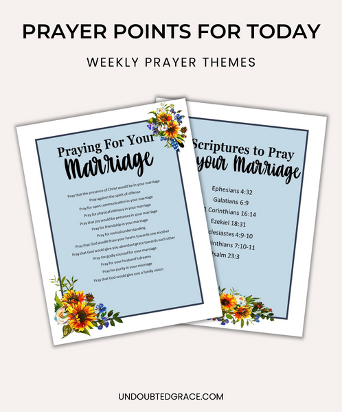 Prayer Points for Today Journal - Printable