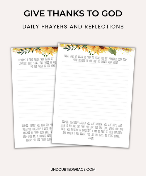 Give Thanks to God Gratitude Journal - Printable