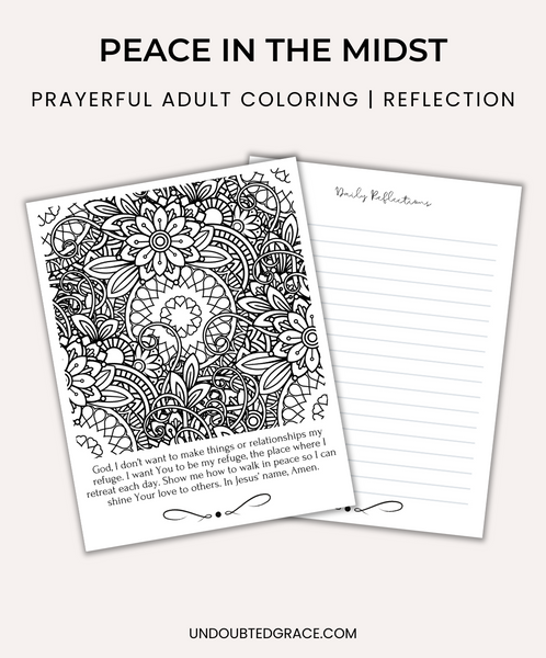 Peace in the Midst Adult Coloring - Printable