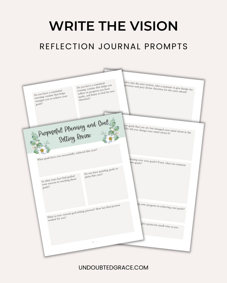 Write the Vision Goal Setting Journal - Printable – Undoubted Grace