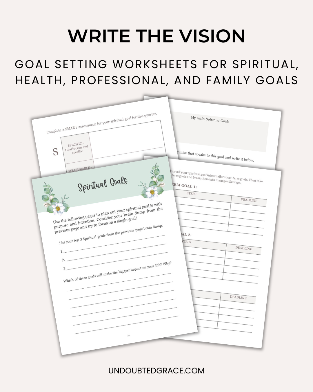 Write the Vision Goal Setting Journal - Printable – Undoubted Grace