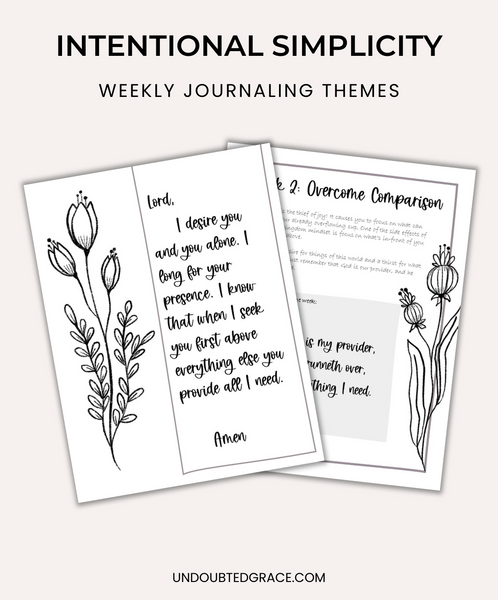 Intentional Simplicity Journal - Printable
