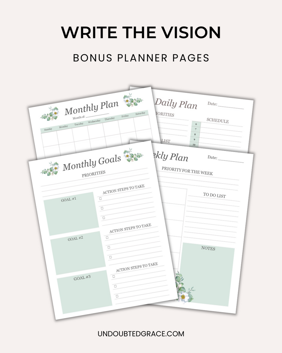 Write the Vision Goal Setting Journal - Printable – Undoubted Grace